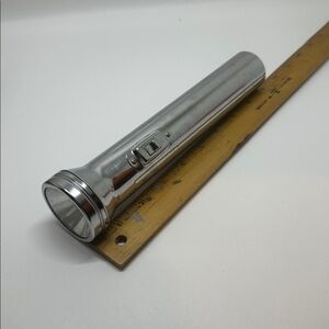 Silver Flashlight Vintage BMG 9” long as is